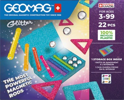 Geomag Glitter 22 dílků třpytivá Eko magnetická (stavebnice)