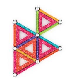 GEOMAG Glitter 35 dílků třpytivá Eko magnetická (stavebnice)
