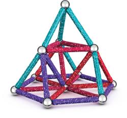GEOMAG Glitter 60 dílků třpytivá Eko magnetická (stavebnice)