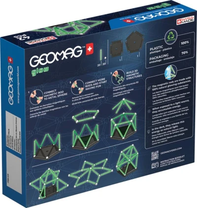 Geomag Glow 42 dílků ve tmě svítící Eko magnetická (stavebnice)