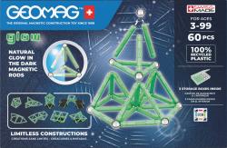 GEOMAG Glow 60 dílků ve tmě svítící Eko magnetická (stavebnice)