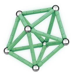GEOMAG Glow 60 dílků ve tmě svítící Eko magnetická (stavebnice)
