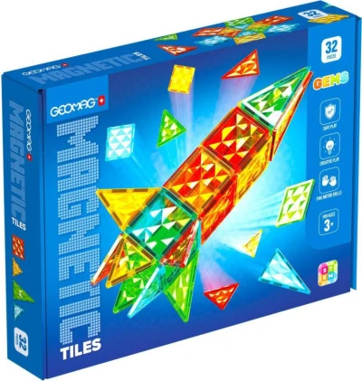 Geomag Magnetic Tiles Gems raketa 32 dílků magnetická (stavebnice)