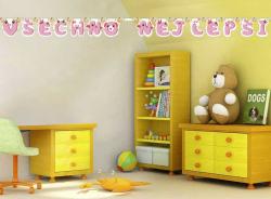 Girlanda Všechno nejlepší party dekorace závěsná 215cm holčičí papír