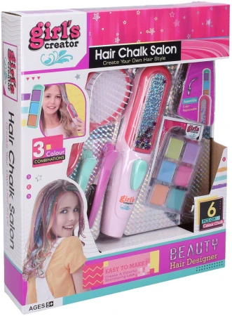 Girls Creator Kadeřnické studio vlasový salon set s křídami na vlasy