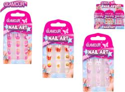 Glamour nalepovací dětské umělé nehty set 12ks 3 druhy
