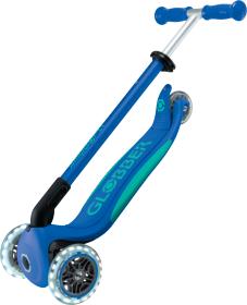 Globber - Primo Foldable Plus Lights V2 Blue/Emerald Green skládací koloběžka