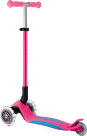 Globber - Primo Foldable Plus Lights V2 - Fuchsia/Sky Blue skládací koloběžka