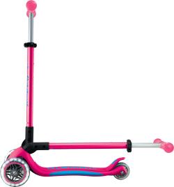 Globber - Primo Foldable Plus Lights V2 - Fuchsia/Sky Blue skládací koloběžka