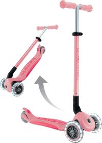 Globber Scooter Primo Foldable Plus Lights V2 - Pastel Pink/Fuchsia skládací