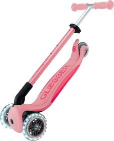 Globber Scooter Primo Foldable Plus Lights V2 - Pastel Pink/Fuchsia skládací