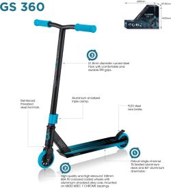 Globber Freestyle Koloběžka STUNT SCOOTER GS 360 Black - lime green