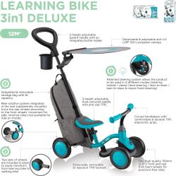 Globber Scooter Deluxe - Learning Bike 3in1 Deluxe -Teal odrážedlo 3v1