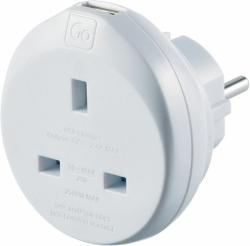 Go Travel adaptér UK/Evropa s USB Go Travel adaptér UK/Evropa s USB