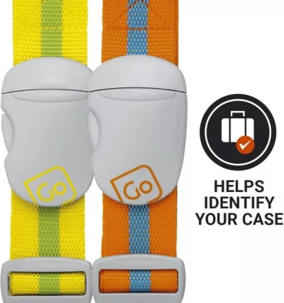 Go Travel popruh na zavazadla Luggage Strap 4cm orange/blue
