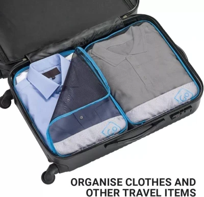 Go Travel Twin Packing Cubes Blueberry sada cestovních organizérů