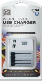 Go Travel simultánní USB nabíječka pro svět s USB porty