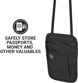 Go Travel skrytá kapsa na krk Classic Passport Pouch liquorice black