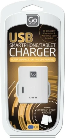 Go Travel USB nabíječka s micro USB a konektorem pro Evropu