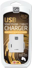 Go Travel USB nabíječka s micro USB a konektorem pro UK