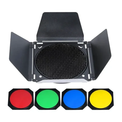 Godox BD-04 sada clonek s mřížkou a barevnými filtry pro 7palcové reflektory