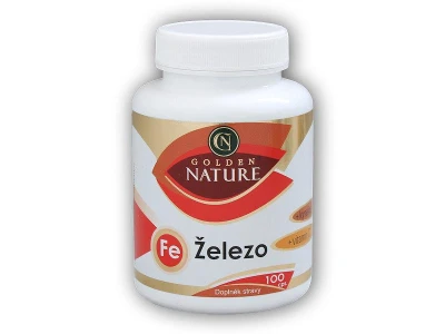 Golden Natur Železo + vit.C + kyselina listová 100 kapslí