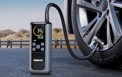Gooloo GT160 šedo-černý dvojitý autokompresor s powerbankou