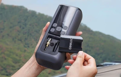 Gooloo GT160 šedo-černý dvojitý autokompresor s powerbankou