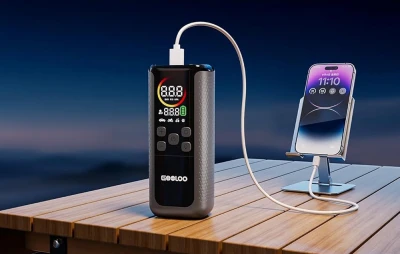 Gooloo GT160 šedo-černý dvojitý autokompresor s powerbankou