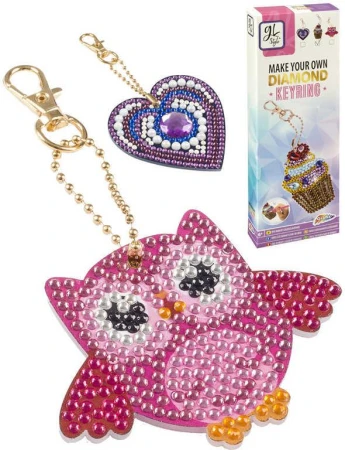 GRAFIX Diamantové malování Výroba dětské klíčenky kreativní set 3 druhy GRAFIX Diamantové malování Výroba dětské klíčenky kreativní set 3 druhy