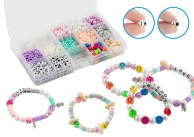 GRAFIX Navlékací korálky s přívěsky kreativní set výroba náramků v boxu plast