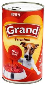 Grand Premium Dog hovězí, konzerva 1300 g (bal. 4 ks)