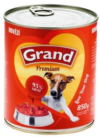 Grand Premium Dog hovězí, konzerva 850 g (bal. 6 ks)