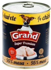 GRAND Superpremium Dog kuřecí s 1/4 kuřete, konzerva 850 g