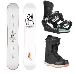 Gravity Contra 25/26 snowboard + Gravity Drift black/sage viazanie + Gravity Recon Atop black topánky + zľava 1000,- na príslušenstvo
