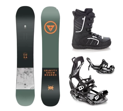 Gravity Cosa 24/25 snowboard + Raven Fastec FT360 black vázání + Raven Target obuv Gravity Cosa 24/25 snowboard + Raven Fastec FT360 black vázání + Raven Target obuv