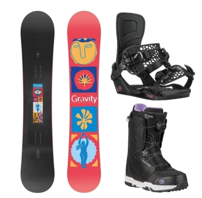 Gravity Electra 25/26 snowboard + Gravity Rise black vázání + Gravity Aura Atop black obuv + sleva 500,- na příslušenství Gravity Electra 25/26 snowboard + Gravity Rise black vázání + Gravity Aura Atop black obuv + sleva 500,- na příslušenství