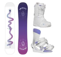 Gravity Sirene White 24/25 snowboard + Gravity Fenix white/lavender viazanie + Gravity Aura Atop white/levander topánky + zľava 16 € na príslušenstvo