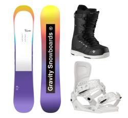 Gravity Thunder 24/25 snowboard + Gravity Rise white vázání + Gravity Bliss black/white boty + sleva 400,- na příslušenství Gravity Thunder 24/25 snowboard + Gravity Rise white vázání + Gravity Bliss black/white boty + sleva 400,- na příslušenství