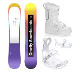 Gravity Thunder 24/25 snowboard + Raven Fastec FT360 white vázání + Raven Pearl white boty Gravity Thunder 24/25 snowboard + Raven Fastec FT360 white vázání + Raven Pearl white boty