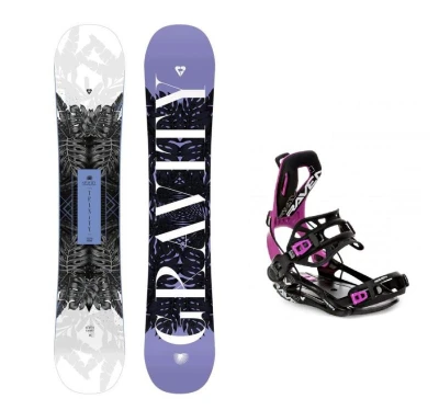 Gravity Trinity 24/25 dámský snowboard + Raven Fastec FT360 black/fuchsia vázání Gravity Trinity 24/25 dámský snowboard + Raven Fastec FT360 black/fuchsia vázání