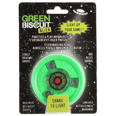 Green Biscuit Alien světle zelený tréninkový hokejový puk