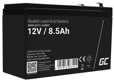 Green Cell AGM VRLA 12V 8.5Ah maintenance-free battery for the alarm system, cash register, toys Green Cell AGM VRLA 12V 8.5Ah maintenance-free battery for the alarm system, cash register, toys