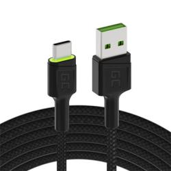 Green Cell Cable Ray USB kabel - USB-C 120 cm se zeleným LED podsvícením a podporou rychlého nabíjení Ultra Charge, QC 3.0 Green Cell Cable Ray USB kabel - USB-C 120 cm se zeleným LED podsvícením a podporou rychlého nabíjení Ultra Charge, QC 3.0