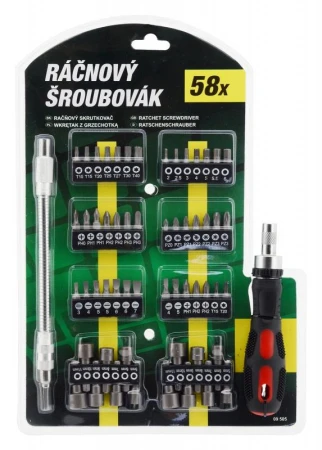 Green Sada ráčnový šroubovák 58 dílů