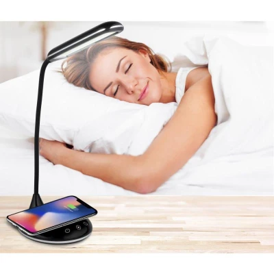 Grundig Bezdrátová nabíječka stolní lampa USB černá