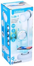 Grundig Stolní lampa LED s bezdrátovou nabíječkou na mobil 3v1