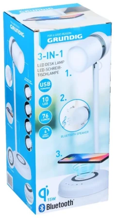 Grundig Stolní lampa LED s bezdrátovou nabíječkou na mobil 3v1