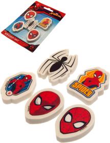Guma mazací tvarovaná Spiderman set 5ks dětské školní potřeby na kartě Guma mazací tvarovaná Spiderman set 5ks dětské školní potřeby na kartě