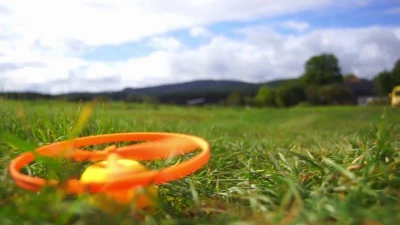 Günther Spin Ball žluto-oranžová vystřelovací vrtulka
